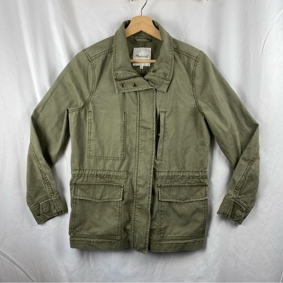 Madewell Jackets & Blazers - Madewell Passage Utility Cargo Olive Green Military Full Zip Up Jacket Small